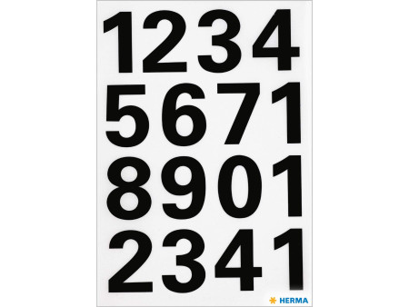 HERMA stickers chiffres 0-9, film noir, hauteur: 25 mm