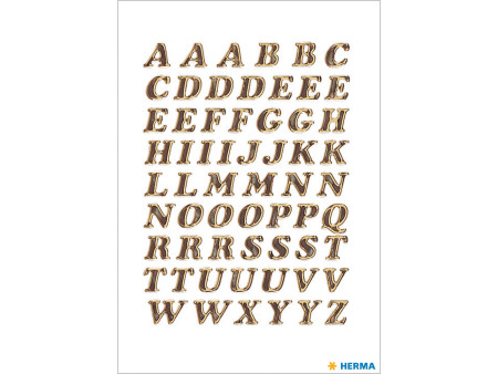 HERMA Lettres adhèsives A-Z, film primastique, or, 8 mm,