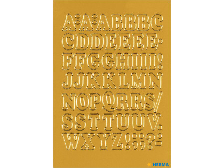 HERMA stickers alphabétique A-Z, film or, 12 mm de hauteur