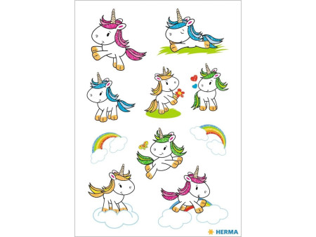 HERMA Autocollants DECOR 'Bébé licorne', pailleté