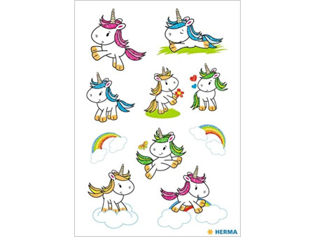 HERMA Autocollants DECOR 'Bébé licorne', pailleté