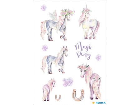 HERMA Autocollants DECOR 'Poney', pailleté