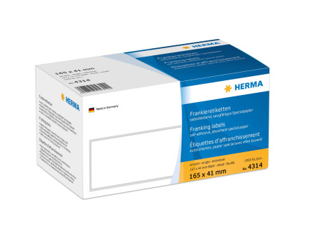 HERMA Etiquettes à affranchir, 165 x 41 mm, simple, blanc
