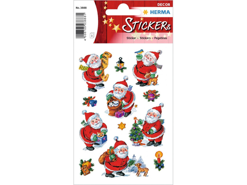 HERMA Sticker de Noël DECOR 'Père Noël amusant',