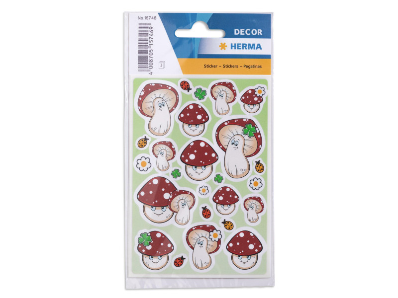 HERMA Sticker DECOR Champignons porte-bonheur