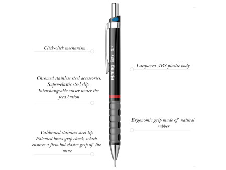 rotring Porte-mines fin Tikky 0,7 mm, noir