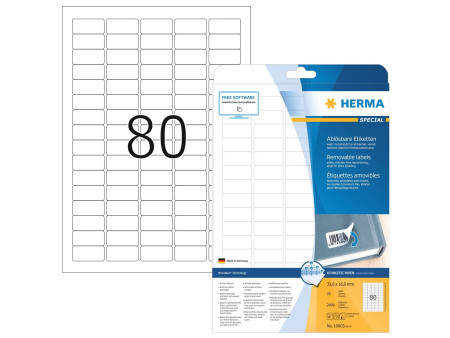 HERMA Etiquette universelle SPECIAL, 35,6 x 16,9 mm, blanc