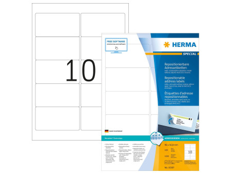 HERMA Etiquette universelle SPECIAL, 96 x 50,8 mm, blanc