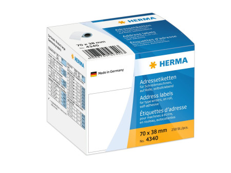 HERMA Etiquette d'adresse, 70 x 38 mm, en continu, blanc