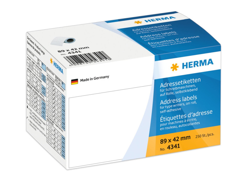 HERMA Etiquette d'adresse, 89 x 42 mm, en continu, blanc