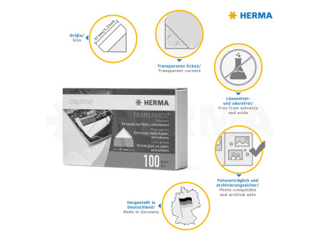 HERMA Transparol Coins-photos, extra grand, bandes de 2