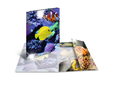 HERMA Chemise à élastiques 'poissons', PP Glossy, A4