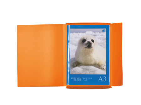 HERMA Chemise à élastiques, PP, A3, orange translucide