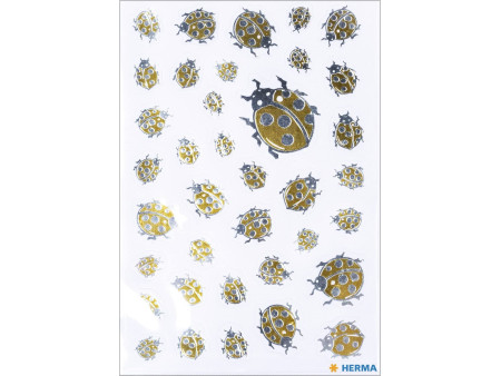 HERMA Autocollant Home feeling 'Coccinelles dorées'
