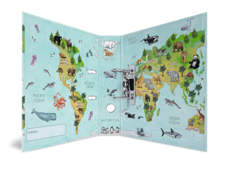 HERMA Classeur à motif pour école maternelle Carte du monde