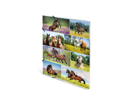 HERMA Chemise à élastiques 'Chevaux dans le pré', carton, A3