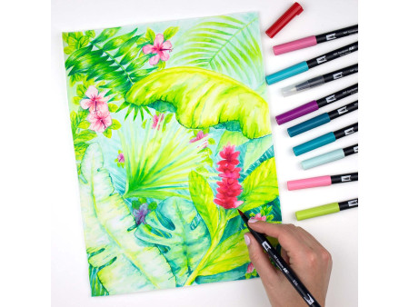 Tombow Feutre double pointe 'ABT DUAL BRUSH PEN', set de 6