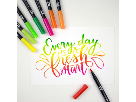 Tombow Feutre double pointe 'ABT DUAL BRUSH PEN', set de 6