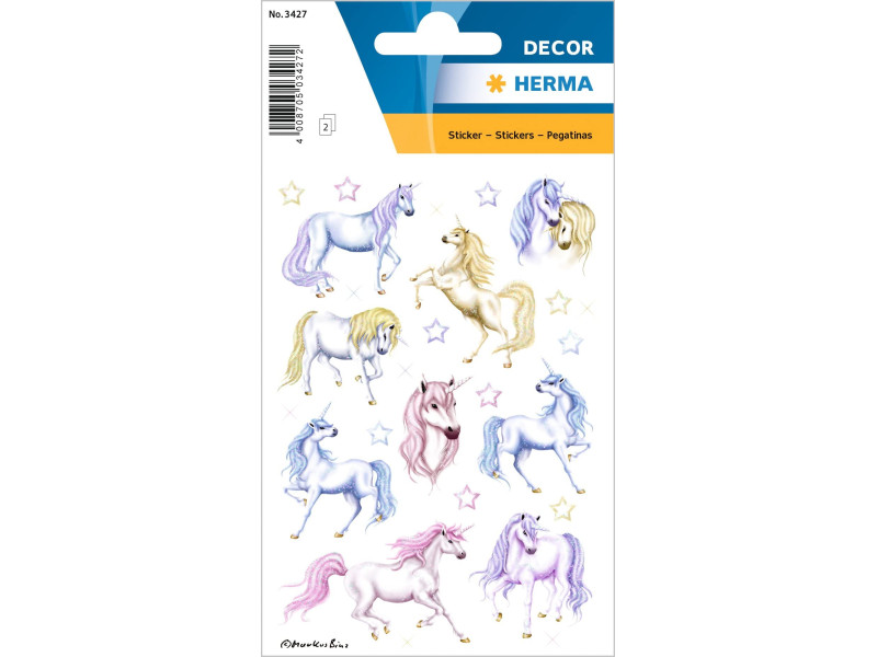HERMA Autocollants DECOR 'Licornes'