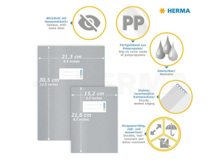 HERMA Protège-cahier, A5, en PP, lie de vin opaque